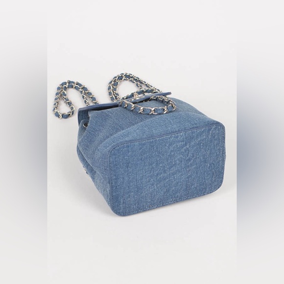 Denim Chain Drawstring Mini Backpack - Picture 6 of 6